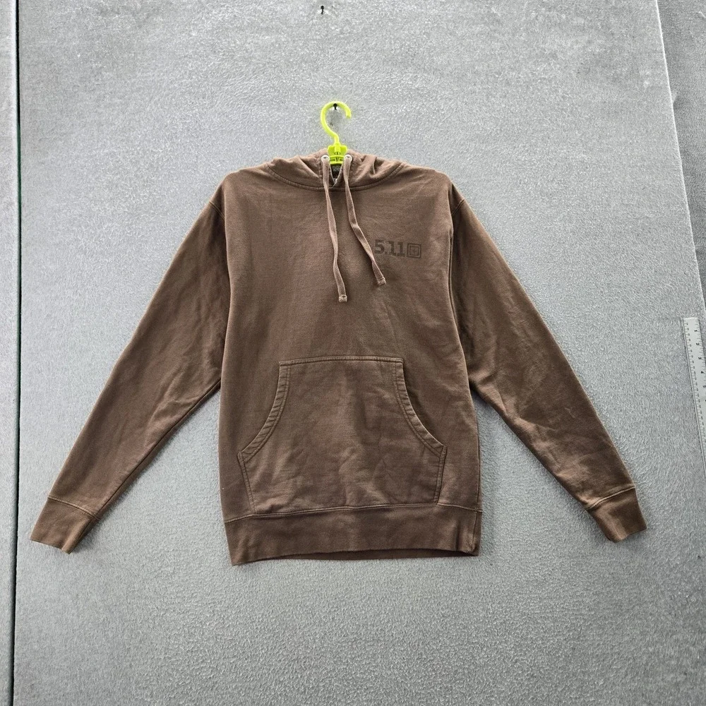 5.11 Men Hoodie SMALL‎ Brown Graphic Print Skull Donut Served Fresh Pullover